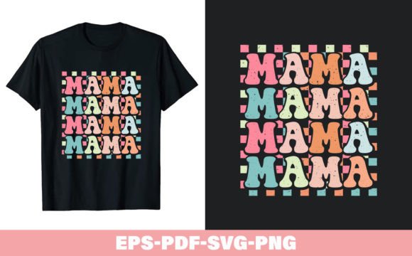 Retro Mama PNG: A Groovy Mother's Day Design for Real Embroidery Use